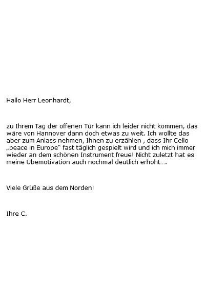 Cello "Peace of Europe"