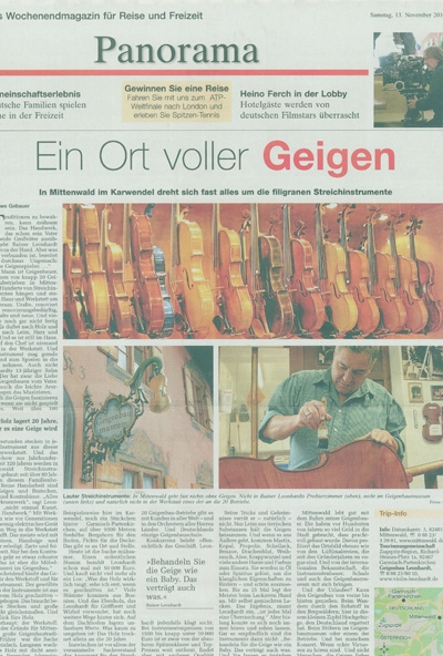 Panorama vom 13.11.2010 Ein Ort voller Geigen