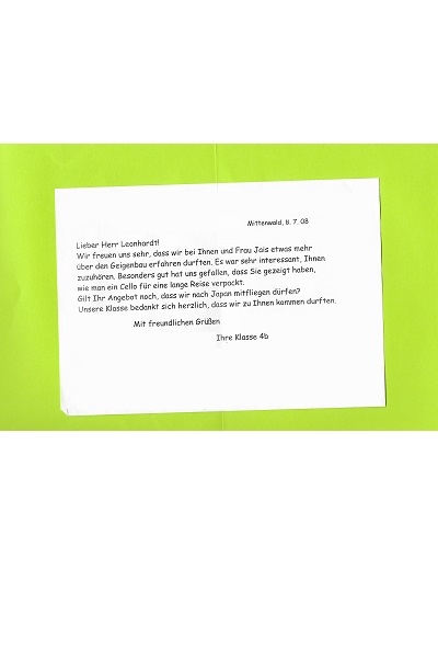 Die Klasse 4b der Grund-und Hauptschule Mittenwald hat uns in der Werkstatt besucht.