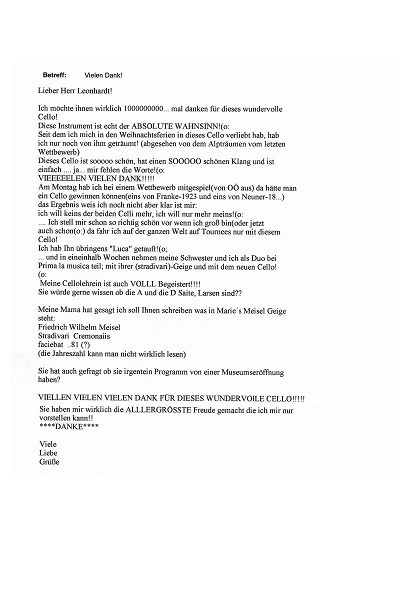 E-Mail einer sehr begeisterten jungen Kundin