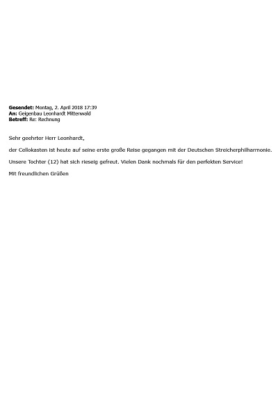 Ein Celloksten geht auf die Reise mit der Deutschen Streicherphilharmonie