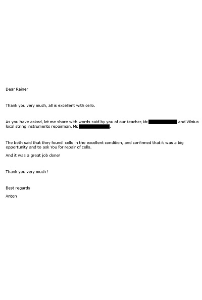 Eine Celloreparatur begeistert Weltweit