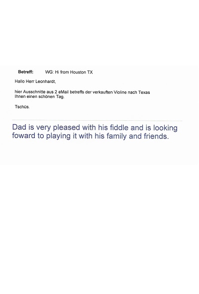 Ein Kunde in Texas freut sich über seine neue Violine